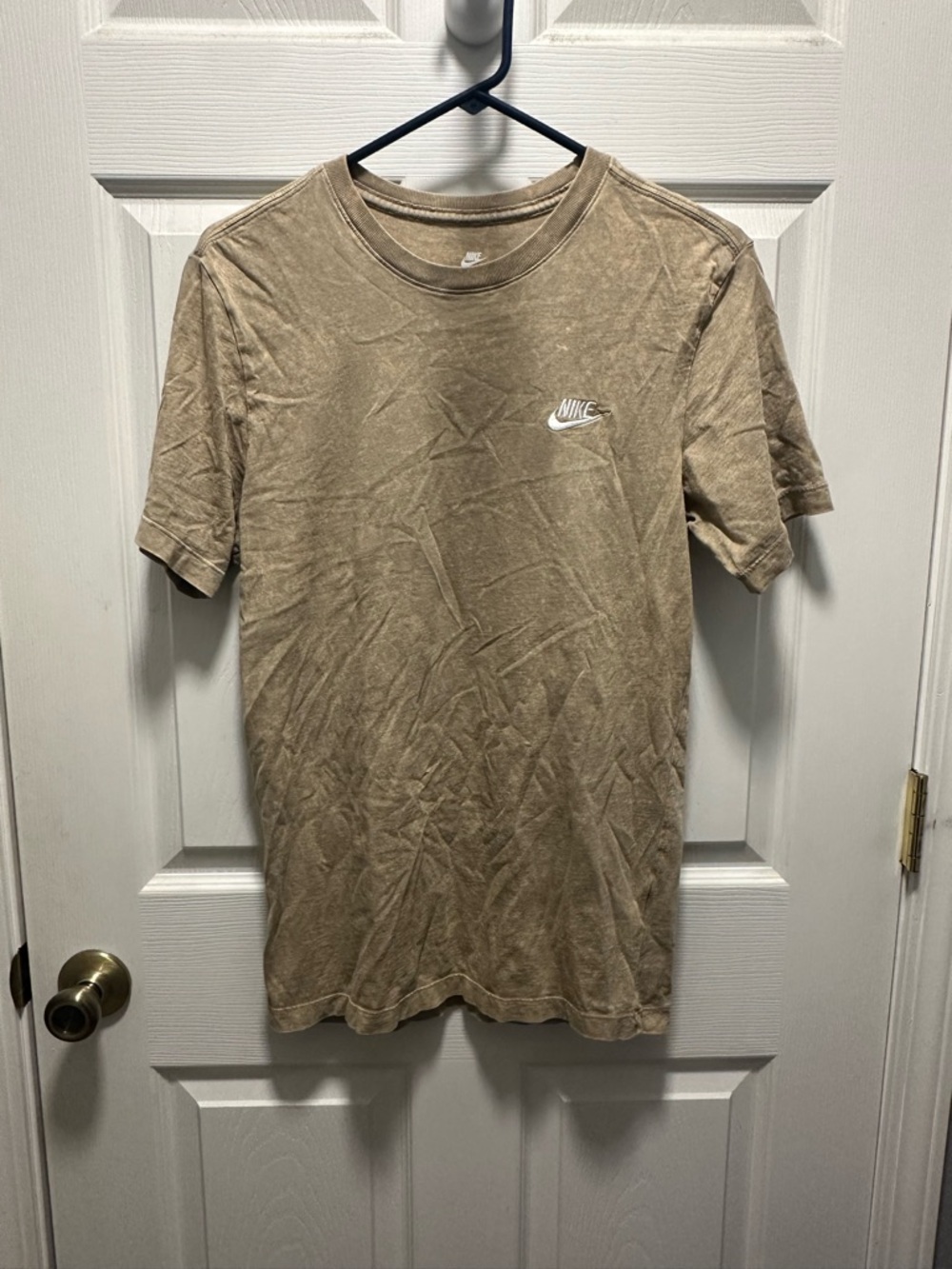 Nike Men's Short Sleeve Tee in Tan Brown Wash